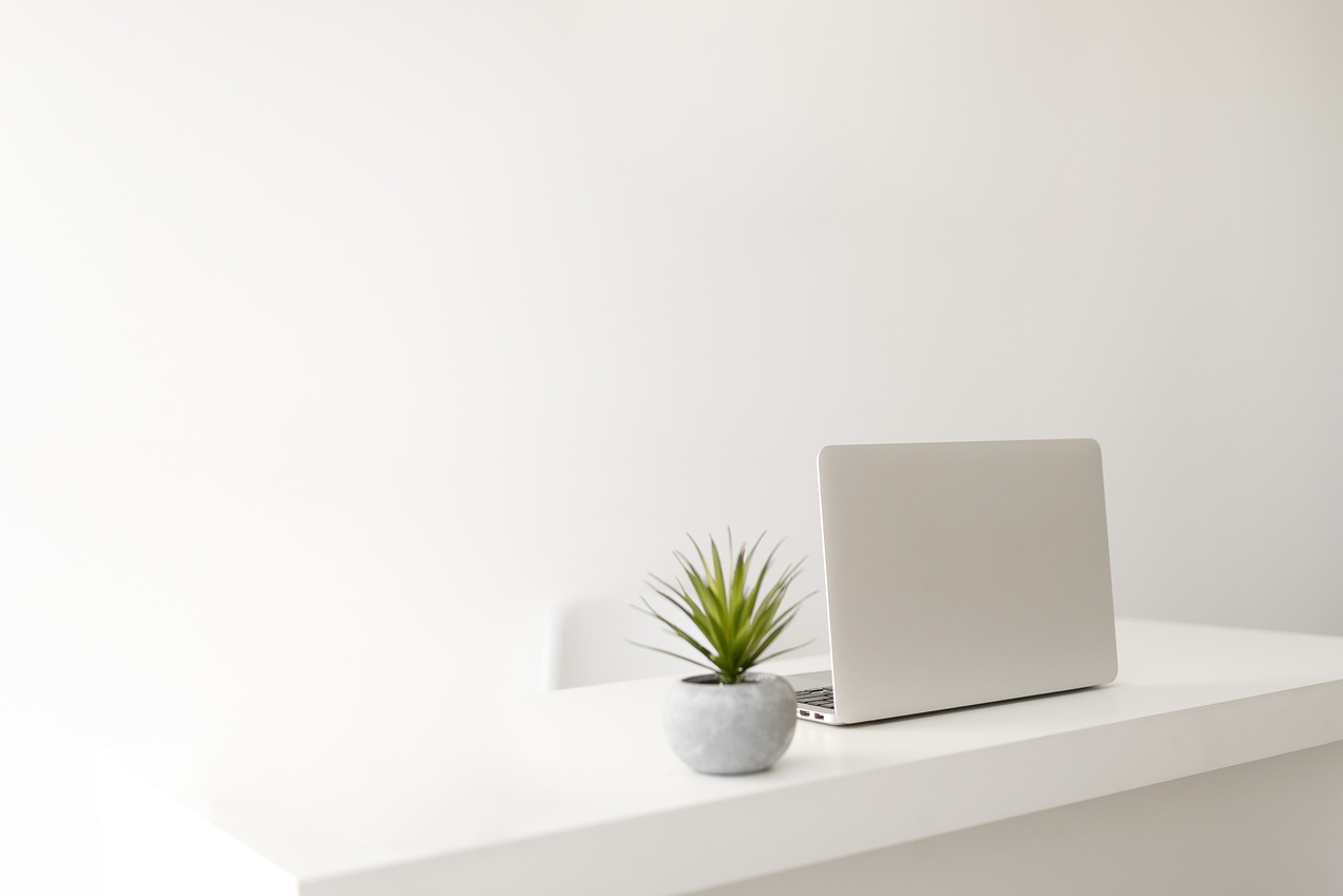 Simple minimalist modern office desk